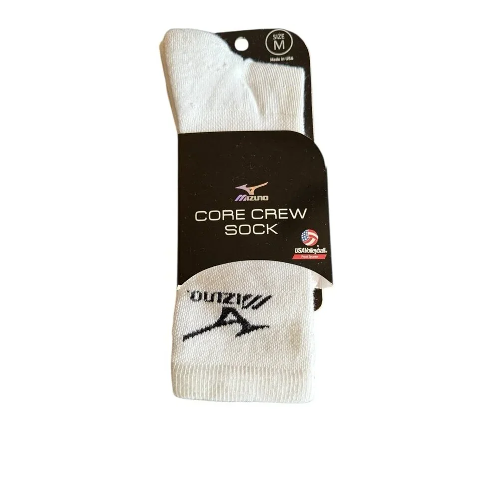 Mizuno Women's Volleyball White Size Medium Core Crew Sock